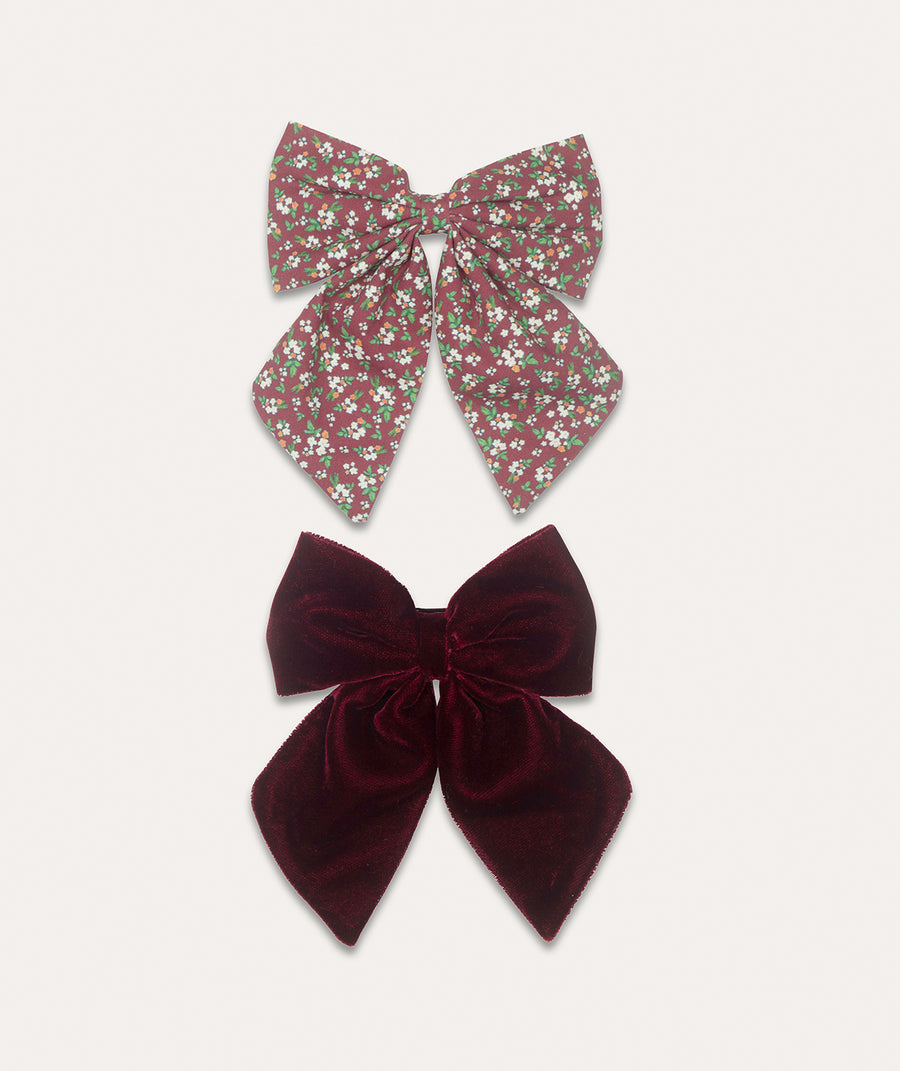 Agnes Oversided Bow Set Burgundy - Into The Woods