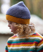 Striped Knitted Beanie Hat - Dreamyy Blue