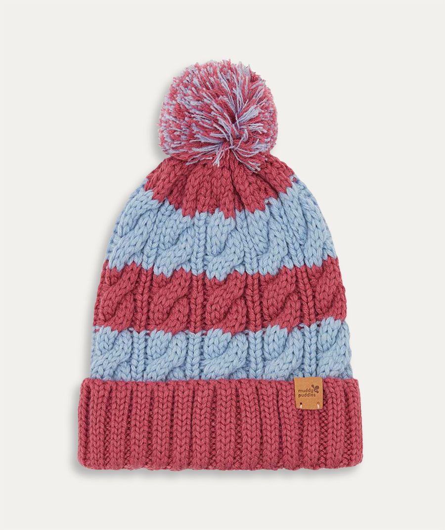 Cable Knit Beanie - Red