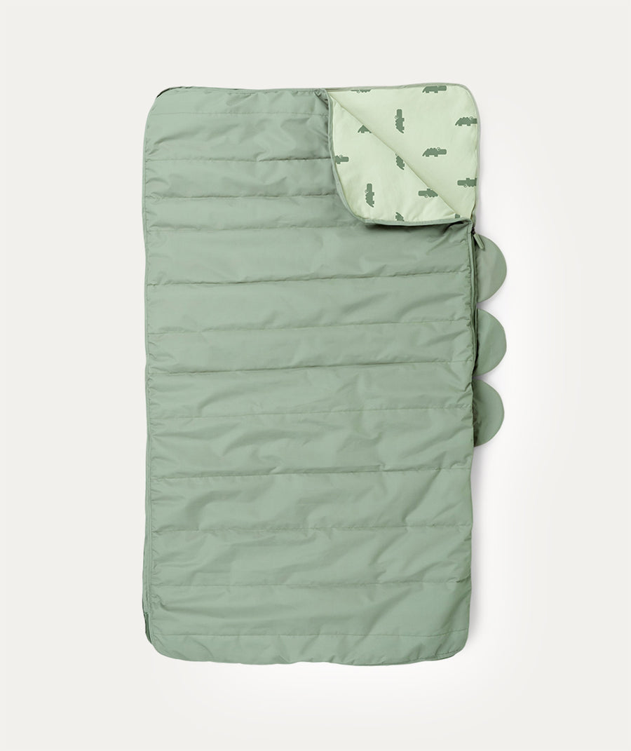 Quilted Kids Slumber Bag - Croco Green