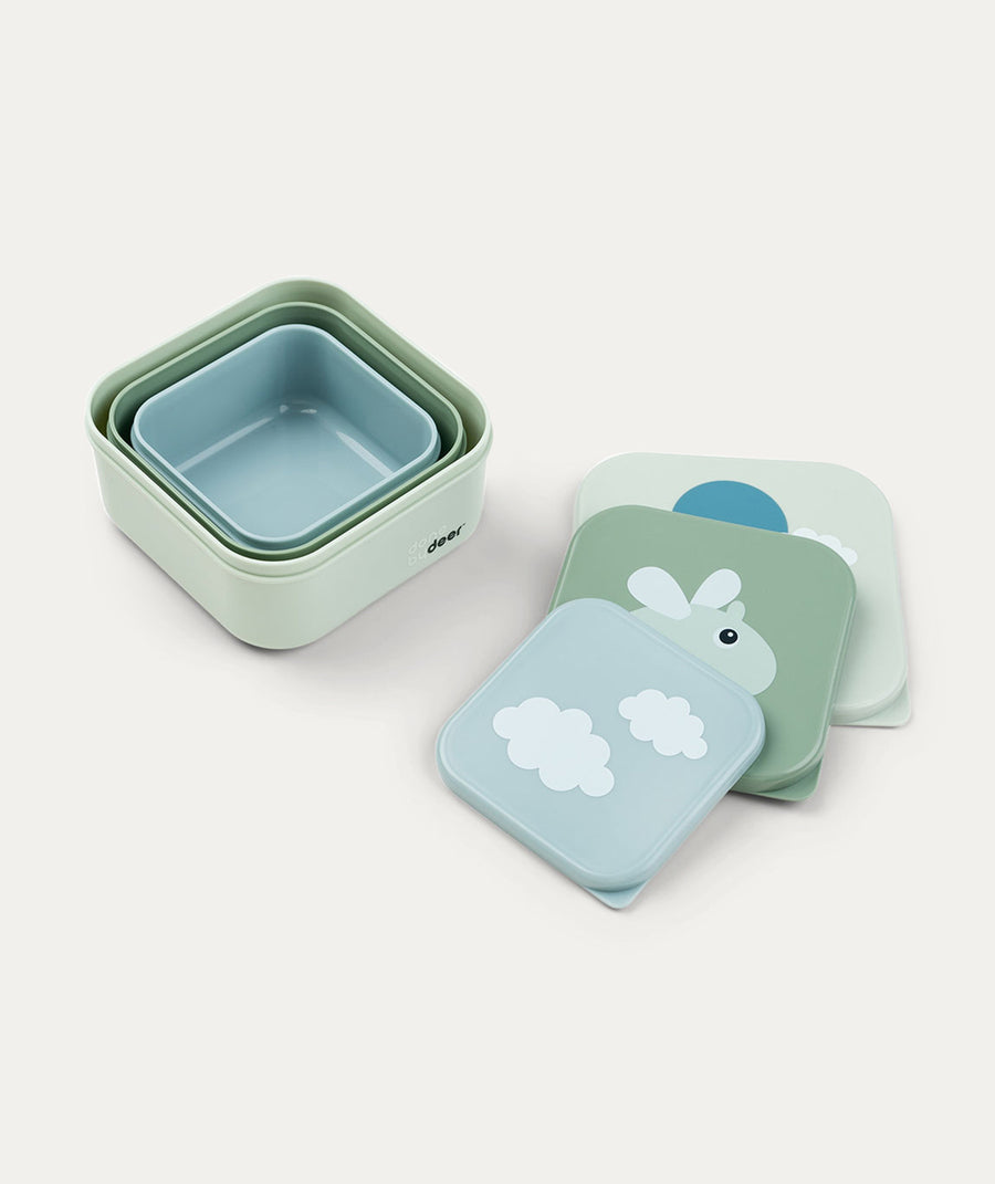 Snack Box Set 3 pcs - Happy clouds Green