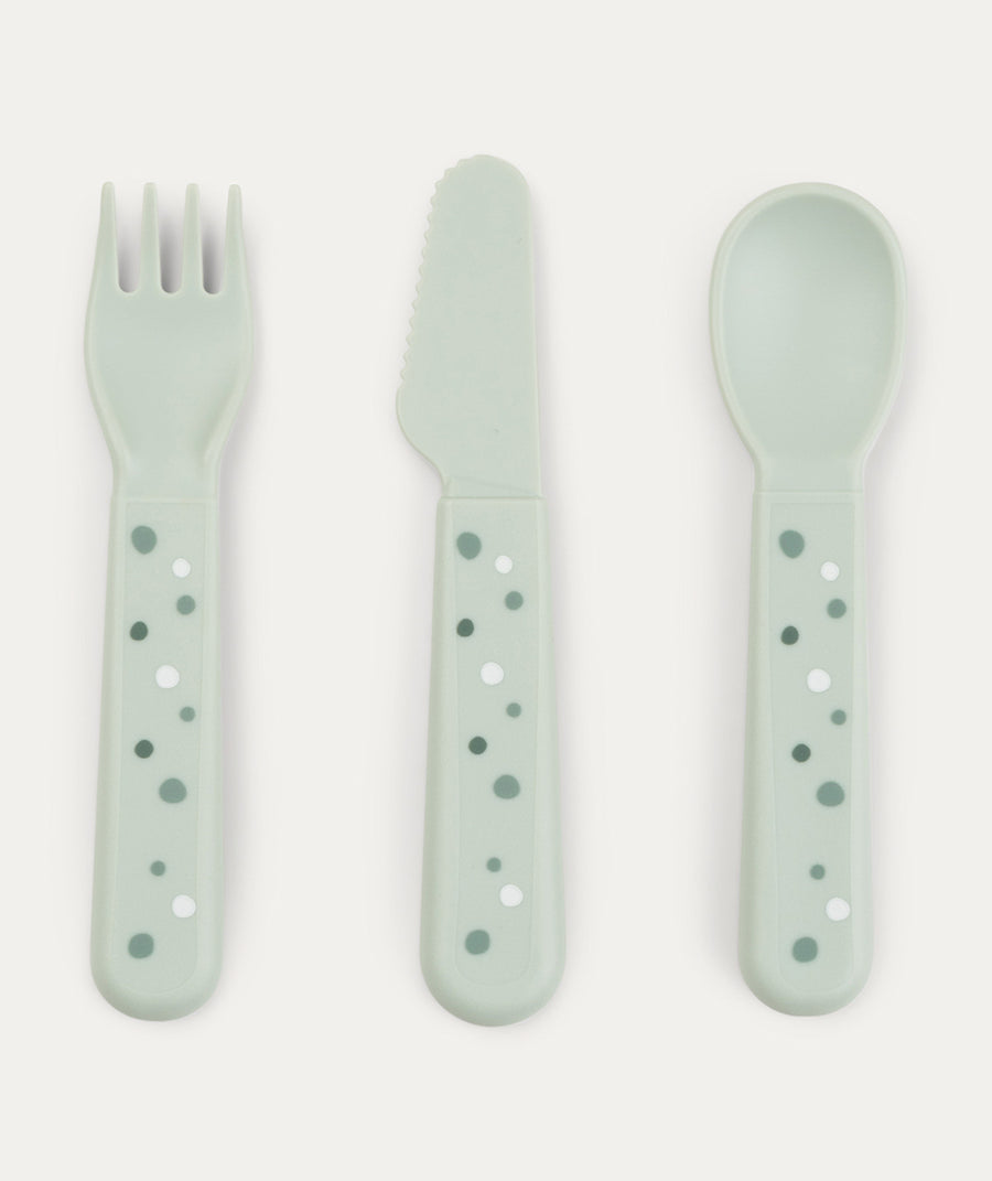 Foodie Cutlery Set - Happy dots Green