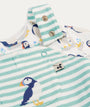 Footed Dungaree Gift Set - Puffin Pals/Moss Stripe