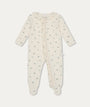 Ribbed Floral Print Two Way Zip Up Sleepsuit - Floral Print