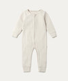 Ribbed Clever Zip Sleepsuit - Ribbed Ecru