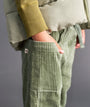 Barrel Leg Cord Trouser -  Hedge Green