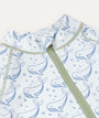 3/4 Sleeve Sunsuit -  Bubbles Whale Print