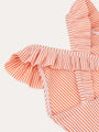 Seersucker Frill Swimsuit -  Coral Seersucker