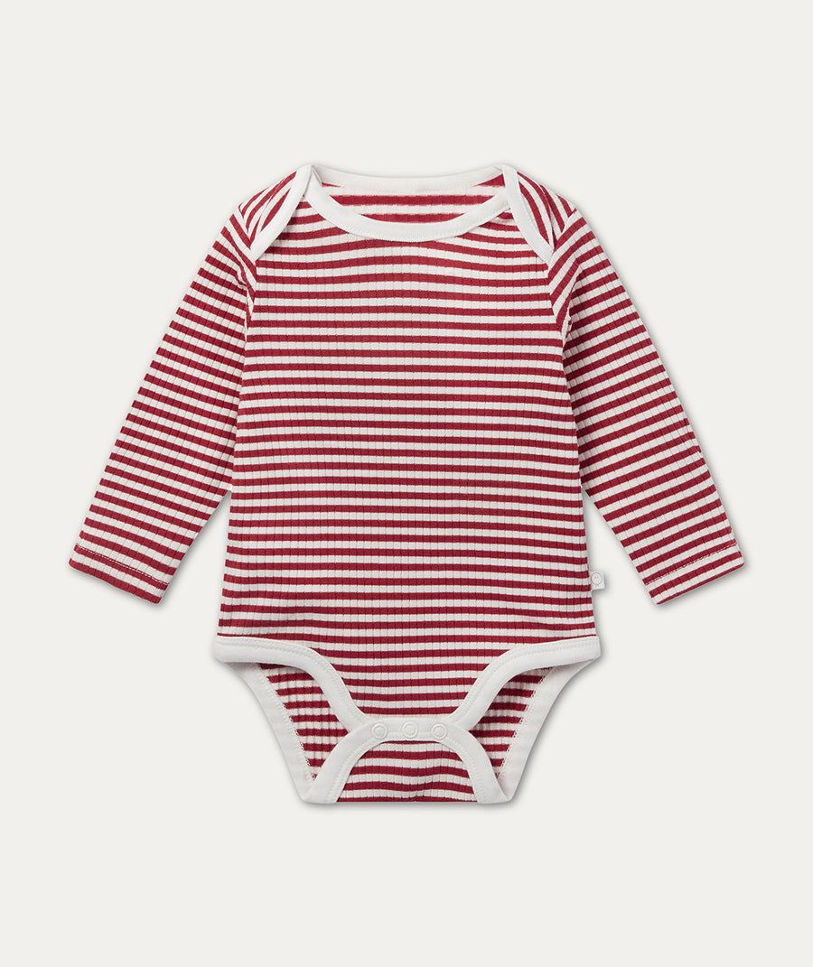 Ribbed Stripe Long Sleeve Bodysuit - Multi