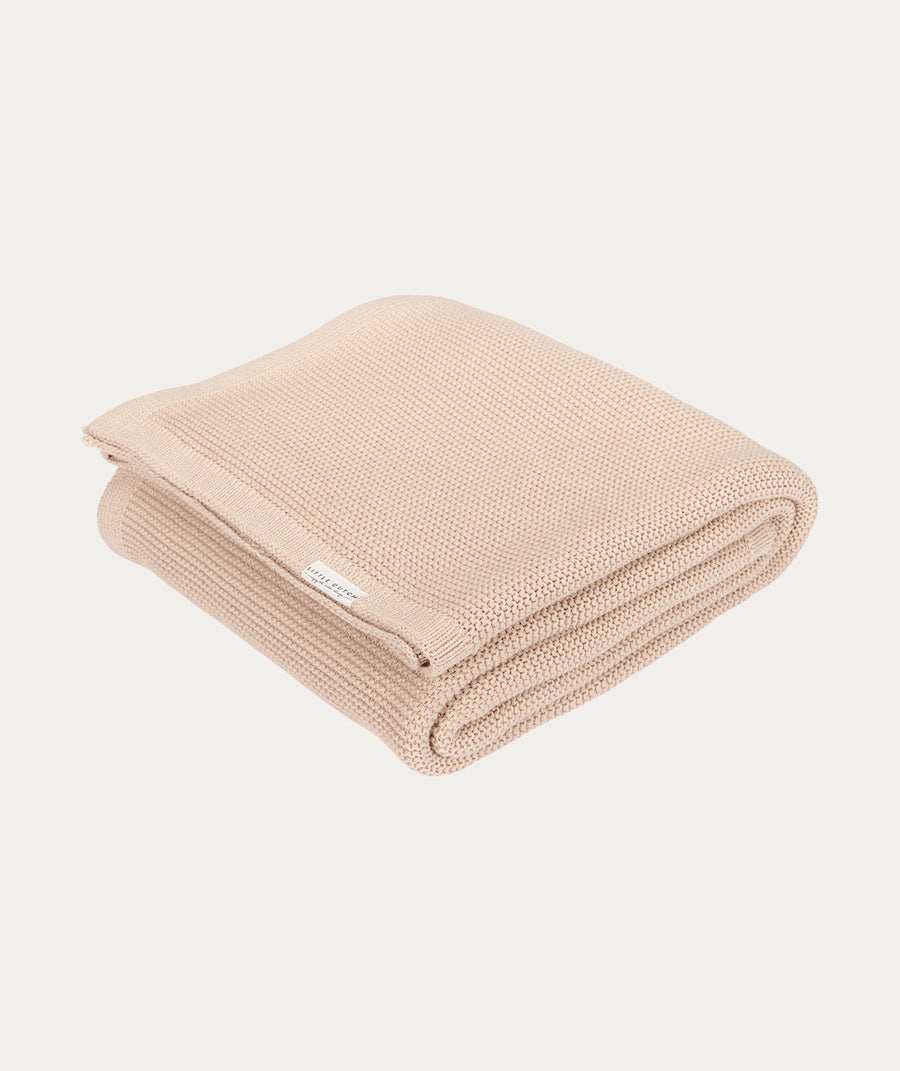 Knitted Cot Blanket: Beige