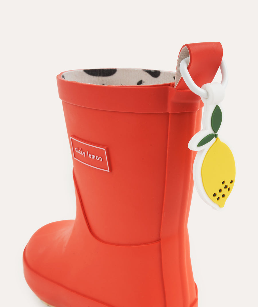 Buy the Red Sticky Lemon Rain Boots KIDLY